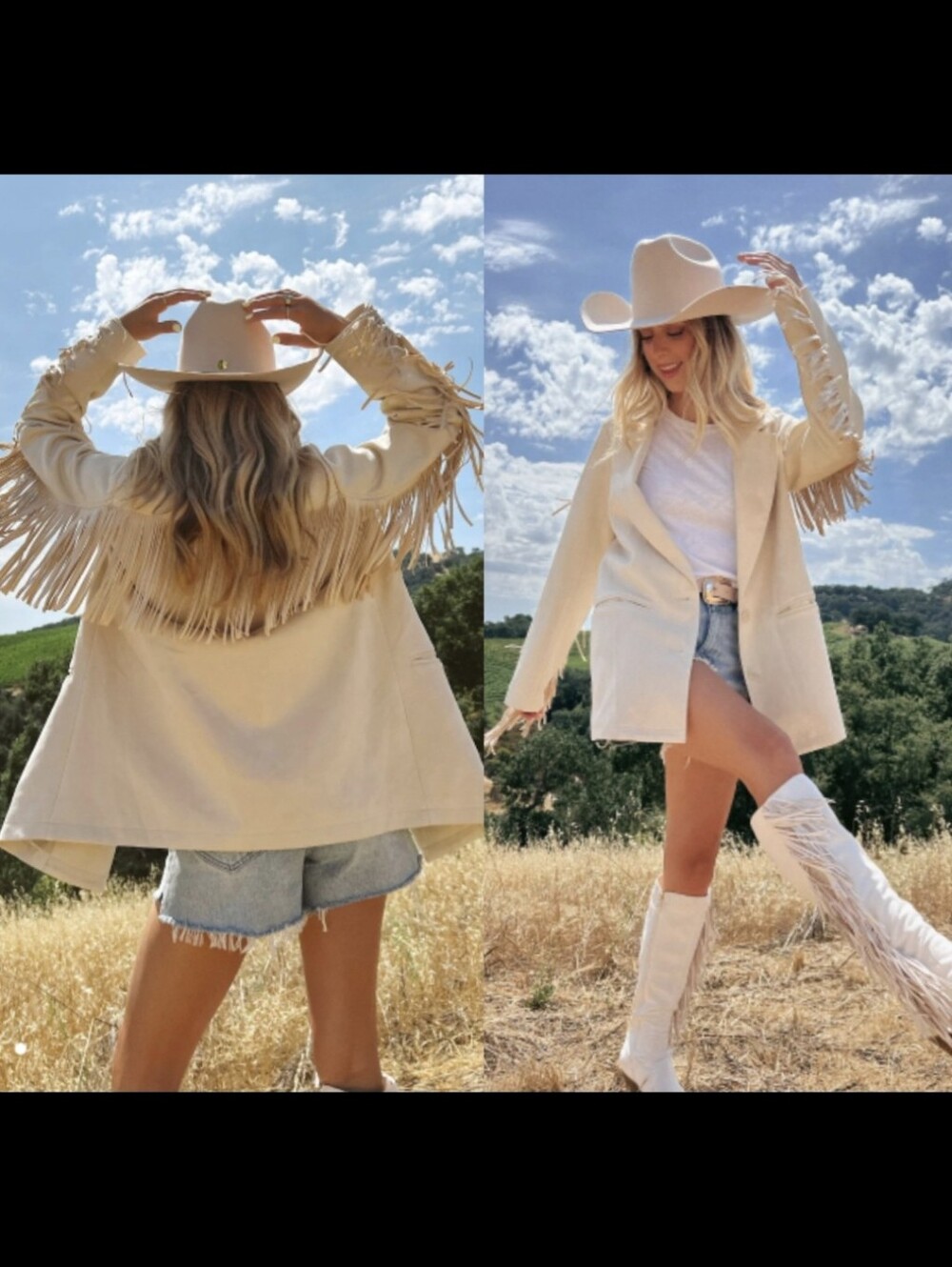 NEW! Show Me Your Mumu Sierra Fringe Cream Faux Suede Jacket Blazer! S